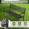 Outdoor Metal Loveseat Chair with Patterned Backrest-Black