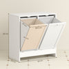 Tilt-out Laundry Storage Cabinet for Bathroom with 2 Hampers