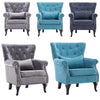 Upholstered Fabric Armchair Wing Back Fireside Chair Lounge Sofa Cushioned Seat
