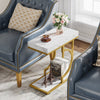 Narrow Side Table White Gold Side Table C Shaped End Table Modern Bedside Table