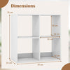 4-Cube Bookcase Home 2-tier Bookshelf w/ Anti-toppling Kit & Display Shelf