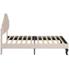 Velvet Upholstered Bed Single Size Bed 3FT with Headboard for Kids Teens Beige