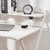 White Compact Foldable 2-Tier Workstation PC Computer Laptop Desk Table Shelf