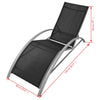 Sun Lounger Set 3 Piece Aluminium Black with Table Patio Lounge Bed