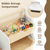 Kids Table and Chair Set w/ Storage and Paper Roll Holder-White