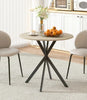 Small Round Dining Table Vintage Industrial Style Metal Oak Kitchen Furniture