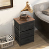 Bedroom Nightstand Fabric Storage Dresser Home Organizer Unit w/3 Drawers Black