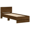 Bed Frame without Mattress with Headboard Brown Oak 75x190 cm Small Singl