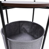 End Table with Fabric Storage Basket Side Tables Small Bedside Table Nightstand
