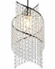 K9 Crystal Long Beaded Spiral Frame Light Fitting Pendant Shade - Chrome