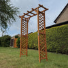 Wooden Garden Arch Pergola Feature Archway Natural with Square Top (Tan) Trellis