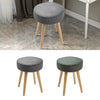 Luxury Kitchen Bar Stools Corduroy Padded Seat ＆ Wooden Legs Salon Lounge Chairs