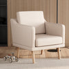 Beige Armchair with Rubber Wood Legs Upholstered Accent Chair Single Sofa Lounge