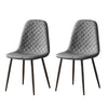 2/4/6 Dining Chairs Set Velvet Faux Suede Leather Padded Seat Metal Leg Grey New