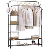 Heavy Duty Double Clothes Rail Garment Hanging Display Rack with Storage Shelf