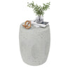 Outdoor Lightweight Concrete Finish Accent Side Table Drum Sofa Corner Table Dec