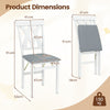 COSTWAY Folding Kitchen Chairs Set of 2 Wooden Upholstered Dining Chairs