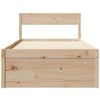 Bed Frame with Drawers 90x200 Solid Wood Pine T2L2