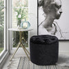 Crushed Velvet Pouffe Footstool Chairs Diamante Dressing Table Foot Stools Black