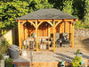 Wooden Corner Gazebo 4m x 3m Garden Shelter Canopy with Roof Shingles Leviathan