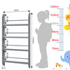 Grey 4-Tier Wall Mounted Children Bookcase Display Bookshelf Storage Unit Rack