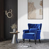 Velvet Lounge Armchair Fireside Button Back Rivet Accent Sofa Chair w/Cushion