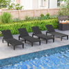 Patio Recliner Lounger Chaise Lounge Chairs Set of 2-Black