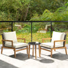 3Pcs Outdoor Rattan Furniture Set Garden Patio Wicker Chair & Side Table Set