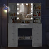 White Dressing Table LED Mirror 7 Drawers Vanity Makeup Desk Set Bedroom 3Modes