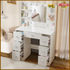 Modern Dressing Table Dimmable LED Mirror Makeup Desk with Drawers Vanity Table