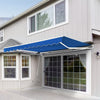 Retractable Manual Awning Canopy Garden Patio Sun Shade Shelter Porch Cover Blue