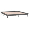 LED Bed Frame Grey 135x190 cm Double Solid Wood