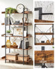Rustic Wood Bookcase Bookshelf 5 Tier Industrial Storage Display Shelving Unit