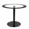 90 Round Dining Table Glass Kitchen Dining Room Lounge Black Only Table NO Chair