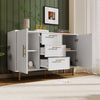 SIDEBOARD BUFFET 2 DOORS 3 DRAWERS STORAGE CABINET CUPBOARD WHITE 120X40X75 CM