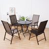 Garden Table Folding Mesh Chair Balcony Coffee Bistro Furniture w/ Umbrella Hole