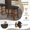 2Pcs Upholstered Bar Stool Backless Counter Height Stools Dining Chairs Brown