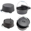 Dutch Oven Cast Iron Camping Casserole Soup Stew Pot Stockpot Grill Pan with Lid