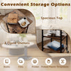 3-Tier Printer Cart with Storage Shelves & Locking Wheels-Brown