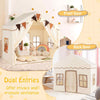 Kids Play Tent 3-4 Kids Large Play Tent House w/2 Opening Doors-Beige