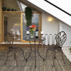 3Pcs Bistro Table Set Antique Cast Aluminum Rose Design Garden Furniture Set UK