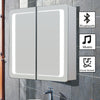 LED Illuminated Bathroom Mirror Cabinet Dual Doors Motion Sensor Bluetooth Shave