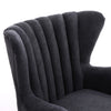 Fabric High Back Armchair Shell Back Chair Fireside Lounge Sofa with Foot Stool