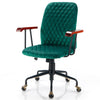 Velvet Rocking Chair Home Office Computer Desk Chair Adjustable Swivel Green