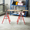 2 x Telescopic Builders Trestle Work Bench Carpenter Folding Saw Horse Tools Red