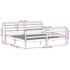 Bed Frame with Headboard White 200x200 Solid Wood Pine H1H9