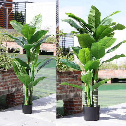Large Artificial Banana Tree Realistic Pot Tropical Fake Plant In&Outdoor Decors