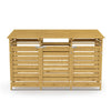 Triple Door Wood Wheelie Bin Store Cupboard Garden Outdoor Dustbin Storage Shed