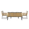Garden Rattan Furniture 4 Piece Set Table Chairs Sofa Wicker Outdoor Patio Set