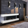 50 inch 7 LED Flame Fireplace Suite Surround Frame Electric Fire Wall Mount